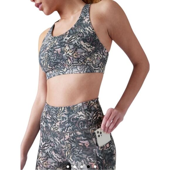 Athleta Gray Print Ultimate Stash 7/8 Tight XXS NWOT - Picture 6 of 9